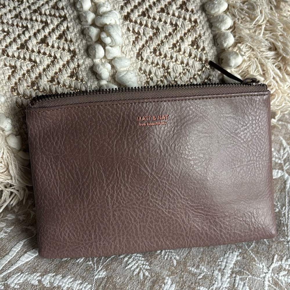 Matt and Nat clutch. Taupe color